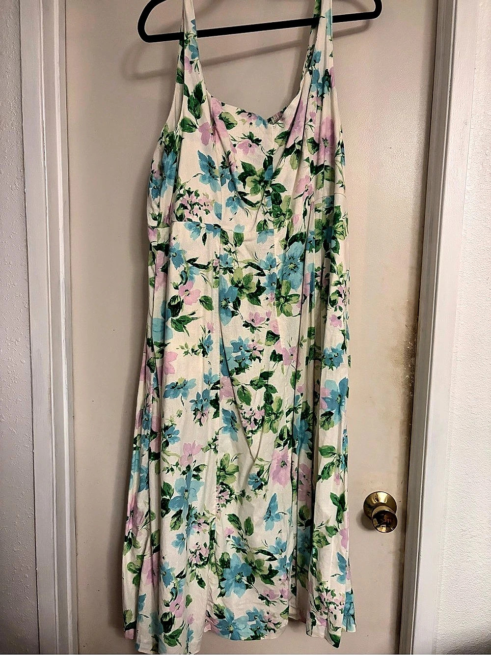 Floral Midi Dress in Pink & Green